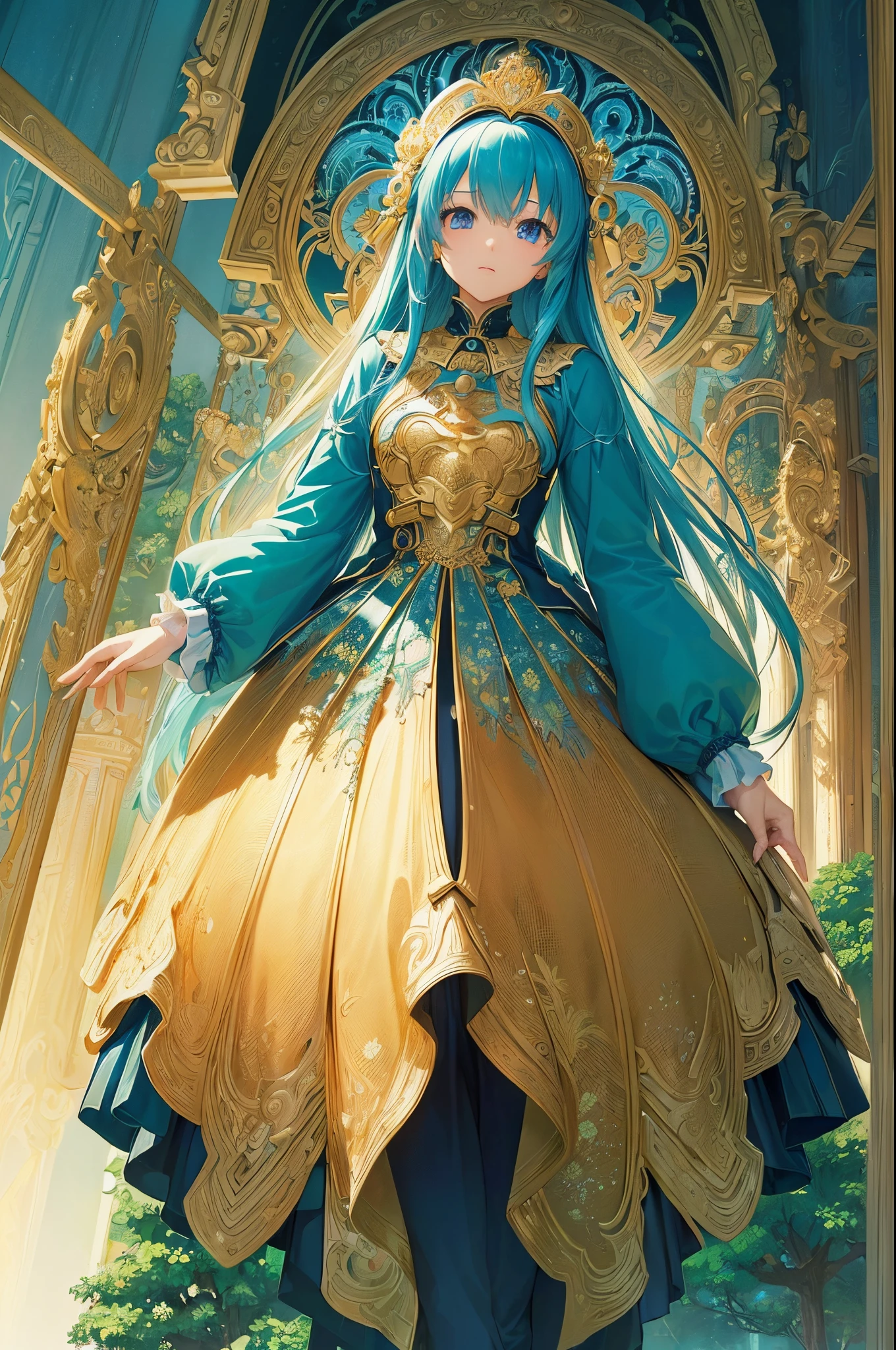 (ultra-detailliert、masterpiece、top-quality、top-quality、anime illustrated、Official Art、Beautifully Aesthetic:1.2)、2D Beautiful Girl、(1girl in:1.3)、(Fractal art:1.3)、