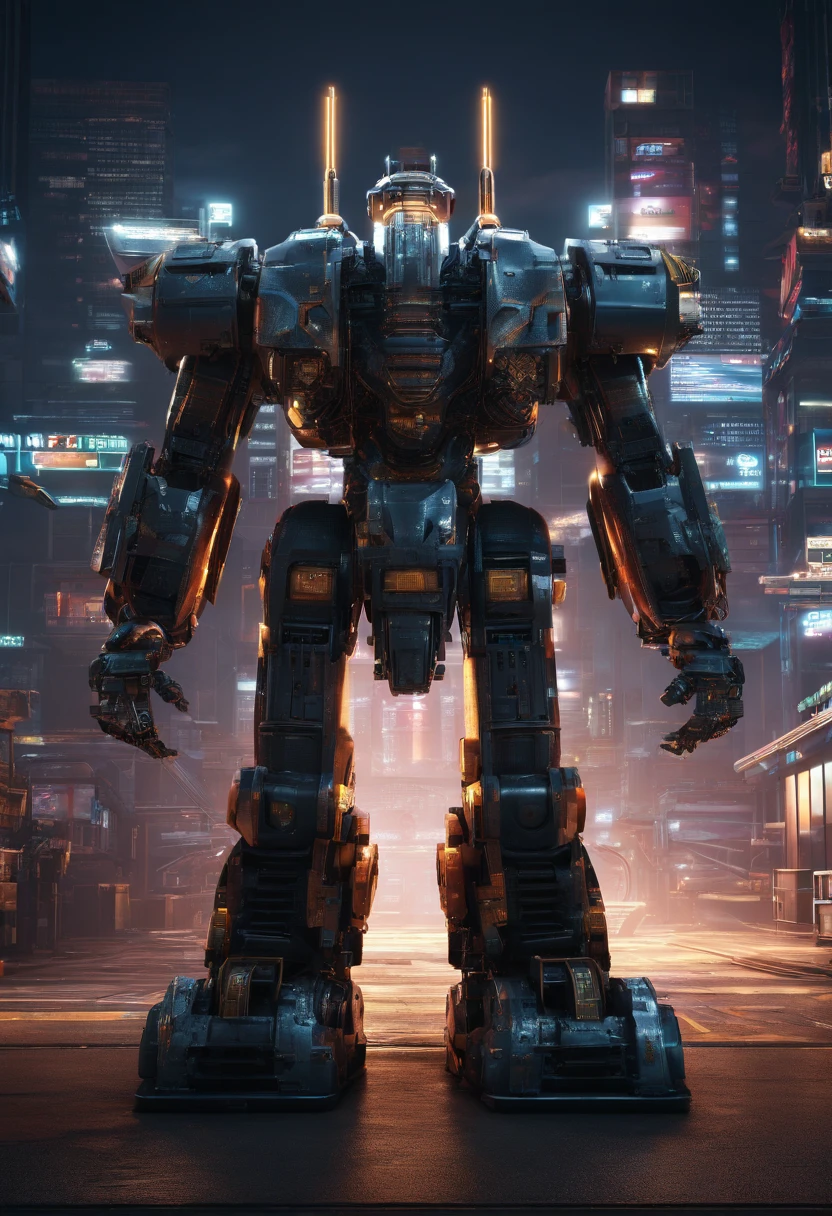 Super Robot , Science fiction, Front view, Sense of technology, C4D, OC Renderer, Unreal Engine, high detailing, industrial design, 8K HD, studio lights, Stylish form with a retro feel、