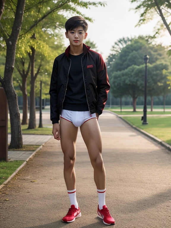 teenagers , young , light-skin , wearing an dark red sexy underwear, tmasterpiece,k hd,the feet,Transparent sports vest,semi transparent,black long socks,The barefoot , red colour , handsome and cute , extreme cute boy , white skin , dark red underwear boxers shorts , extremely tall and cute boy ,oppa model , handsome model , full body , dark red boxers underwears short shorts , black socks , white light-skin , Chinese model , young boy , white skin , handsome and extremely cute , red boxers underwear shorts , long black socks , handsome model , at the park , jogging , model oppa , long legs , jogging , running , high knee black socks ,black long socks , stand up , extremely tall , extremely high , red underwears , red sports underwear , long black socks , clean and white legs , Chinese model , extremely long legs , looking at the camera , clean and white thigh , huge bulge , kid face , baby face , wearing jacket , red underwears boxers , light and white skin , red undies
