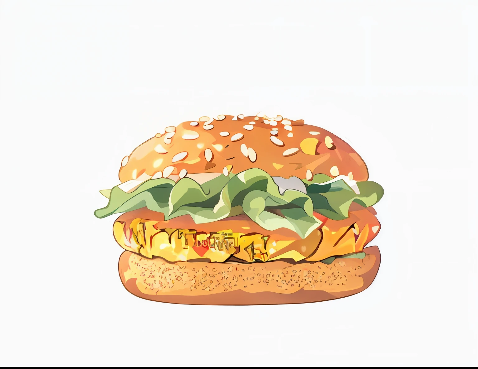 2d vector illustration of chicken burger with lettuce, chicken sandwich, luscious patty with sesame seeds, mcdonald, burger, mc donalds, nugget, ad image, fast food, voluptuous sesame seed bun, mcdonalds, hamburger, very crispy, burger king, bun ), kfc, bun, alt art, fast food review, mustard, lettuces