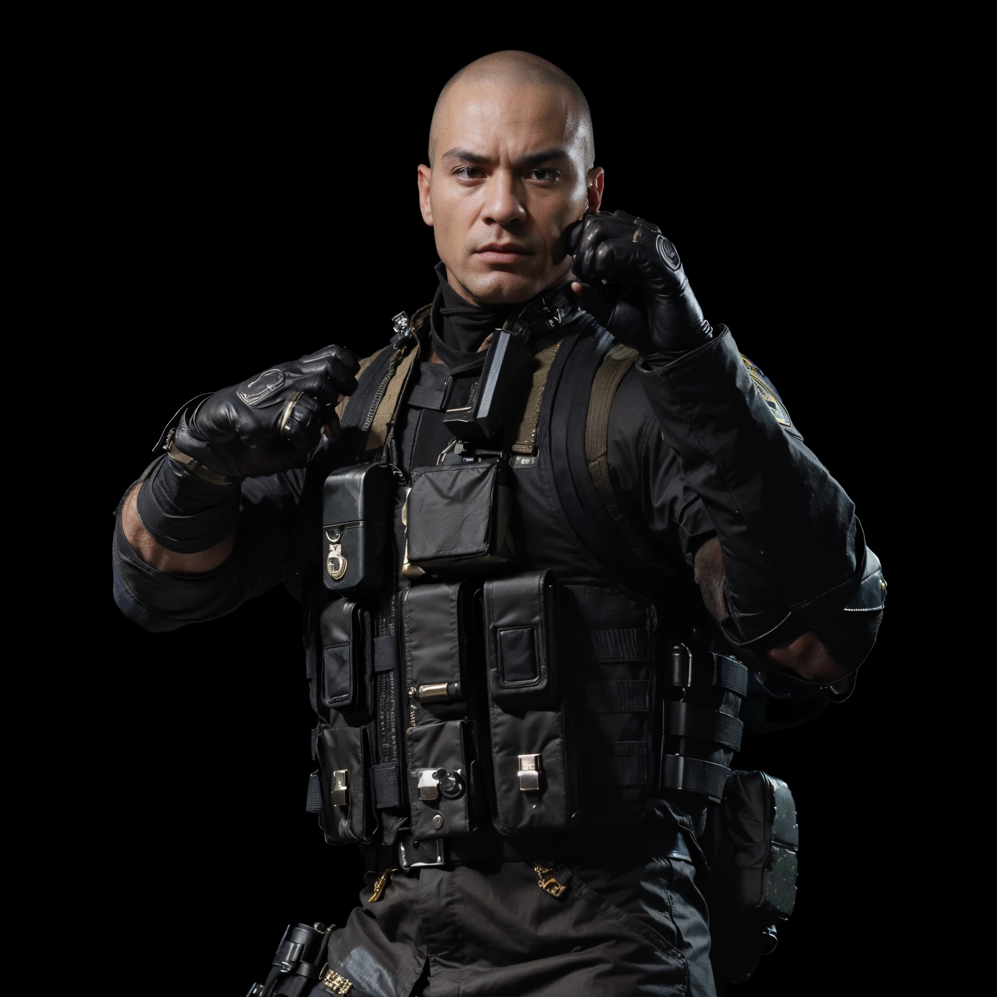 (masterpiece),(best quality:1.0),(ultra high resolution:1.0),sergeant,bad face, hairless, special forces, mortal kombat, closeup,1 guy,detailed, face focus, muscular, 8k wallpaper, full body