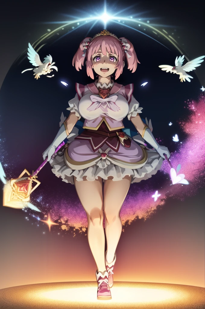 masterpiece, best quality, indoors, mamikafairy, 1girl, solo, looking at viewer,, hand arms full body,boots, standing,cute,breast, curvy, female,fantasy goddess,there is a cartoon picture of a woman with a very large breast, glowing divine being, glowing holy aura, inspired by Luma Rouge, the non-binary deity of spring, ethereal rainbow nimbus, the aura goddess of fire, inspired by Mariel, glowing aura around her, astral aura, as the goddess of the sun, “uwu the prismatic person, big breast, serious, beautiful eyes, , full body, walking, long robe, long dress, ,priestess ,holy, smile, god rays, ray tracing, sparkle, cinematic lighting, UHD, retina, masterpiece, ccurate, anatomically correct, textured skin, super detail, high details, high quality, award winning, best quality, highres, 1080P, HD, 4K, thunder aura, light aura,full, snak staff,closed mouth, huge breast, curvy, bimbo,standing, happy, smiling,smile, open mouth ,holy, , god rays, ray tracing, sparkle, cinematic lighting, UHD, retina, masterpiece, ccurate, anatomically correct, textured skin, super detail, high details, high quality, award winning, best quality, highres, 1080P, HD, 4K, thunder aura, light aura,full, staff holding, determined, long sleevess, long skirt, long skirt,(highest quality,4k,8k,highres,masterpiece:1.2),ultra-detailed,(r1.37),holy magical girl,holy aura,halo,sacred light,shimmering radiance,mystical energy,heavenly glow,supernatural beauty,golden and silver tones,ethereal atmosphere,divine power,miraculous transformation,s,female protagonist,enchanted wand,magical sparkles,majestic crown,sparkling eyes and lips,sacred symbols,spiritual energy,celestial energy,serene expression,glowing path,holy garden of flowers,luminous patterns,peaceful surroundings,dreamy ambiance,healing light,the power of love,celestial music,surreal scenery,magical crystals,transcendent colors,dancing lights,heavenly beings,imaginative composition,legendary adventures,supernatural companions,refsheet