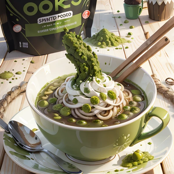 Matcha powder special noodles packaging design