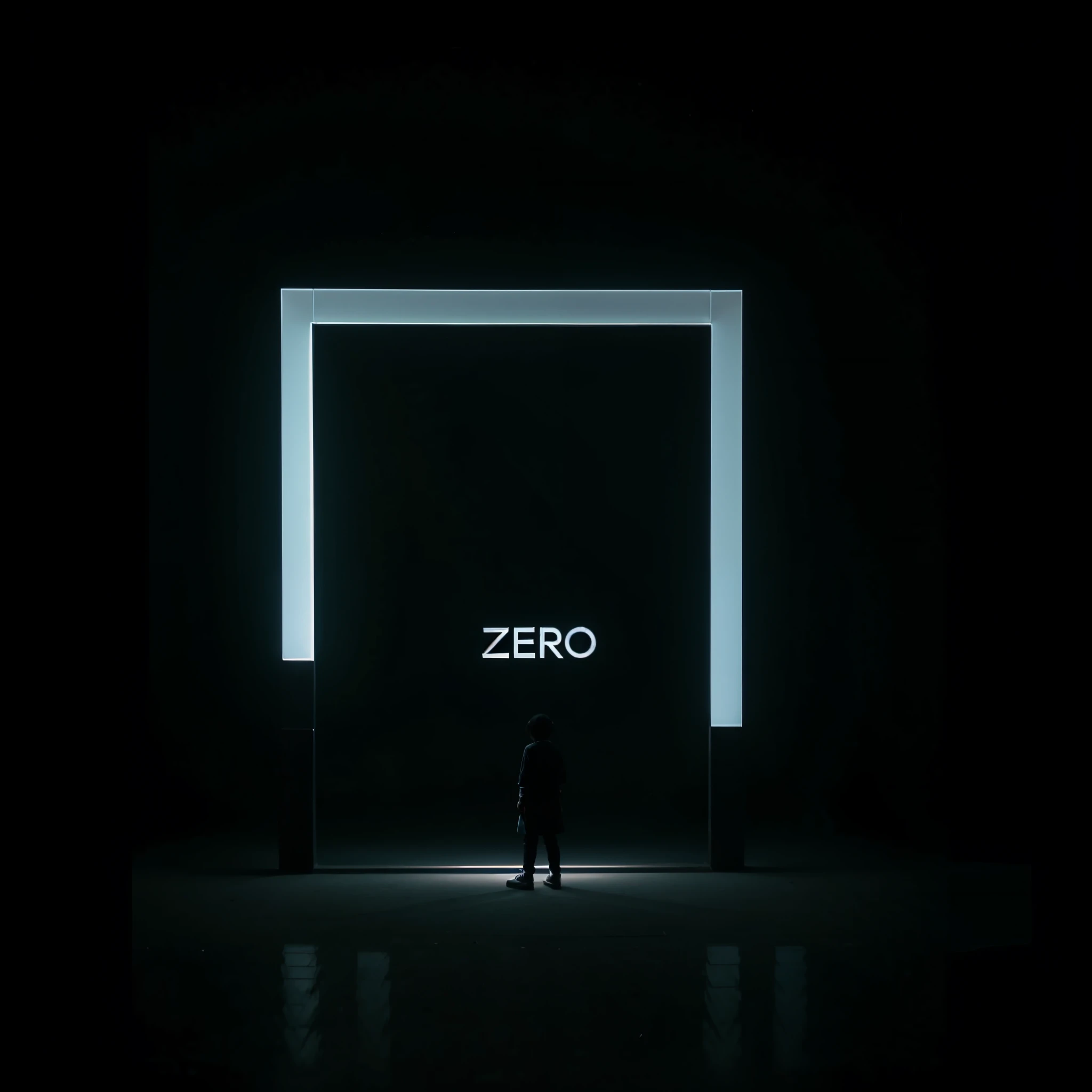 Write the word (zero) in dark background