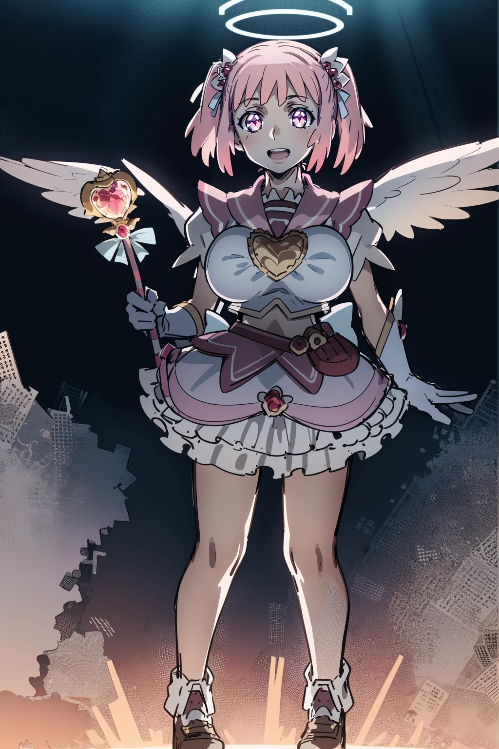 masterpiece, best quality, indoors, mamikafairy, 1girl, solo, looking at viewer,, hand arms full body,boots, standing,cute,breast, curvy, female,fantasy goddess,there is a cartoon picture of a woman with a very large breast, glowing divine being, glowing holy aura, inspired by Luma Rouge, the non-binary deity of spring, ethereal rainbow nimbus, the aura goddess of fire, inspired by Mariel, glowing aura around her, astral aura, as the goddess of the sun, “uwu the prismatic person, big breast, serious, beautiful eyes, , full body, walking, long robe, long dress, ,priestess ,holy, smile, god rays, ray tracing, sparkle, cinematic lighting, UHD, retina, masterpiece, ccurate, anatomically correct, textured skin, super detail, high details, high quality, award winning, best quality, highres, 1080P, HD, 4K, thunder aura, light aura,full, snak staff,closed mouth, huge breast, curvy, bimbo,standing, happy, smiling,smile, open mouth ,holy, , god rays, ray tracing, sparkle, cinematic lighting, UHD, retina, masterpiece, ccurate, anatomically correct, textured skin, super detail, high details, high quality, award winning, best quality, highres, 1080P, HD, 4K, thunder aura, light aura,full, staff holding, determined, long sleevess, long skirt, long skirt,(highest quality,4k,8k,highres,masterpiece:1.2),ultra-detailed,(r1.37),holy magical girl,holy aura,halo,sacred light,shimmering radiance,mystical energy,heavenly glow,supernatural beauty,golden and silver tones,ethereal atmosphere,divine power,miraculous transformation,s,female protagonist,enchanted wand,magical sparkles,majestic crown,sparkling eyes and lips,sacred symbols,spiritual energy,celestial energy,serene expression,glowing path,holy garden of flowers,luminous patterns,peaceful surroundings,dreamy ambiance,healing light,the power of love,celestial music,surreal scenery,magical crystals,transcendent colors,dancing lights,heavenly beings,imaginative composition,legendary adventures,supernatural companions,refsheet