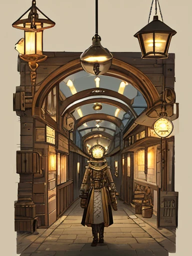 Object Head,lamp head human,Explorer,adventurer,animesque,steampunc,Fashionable
