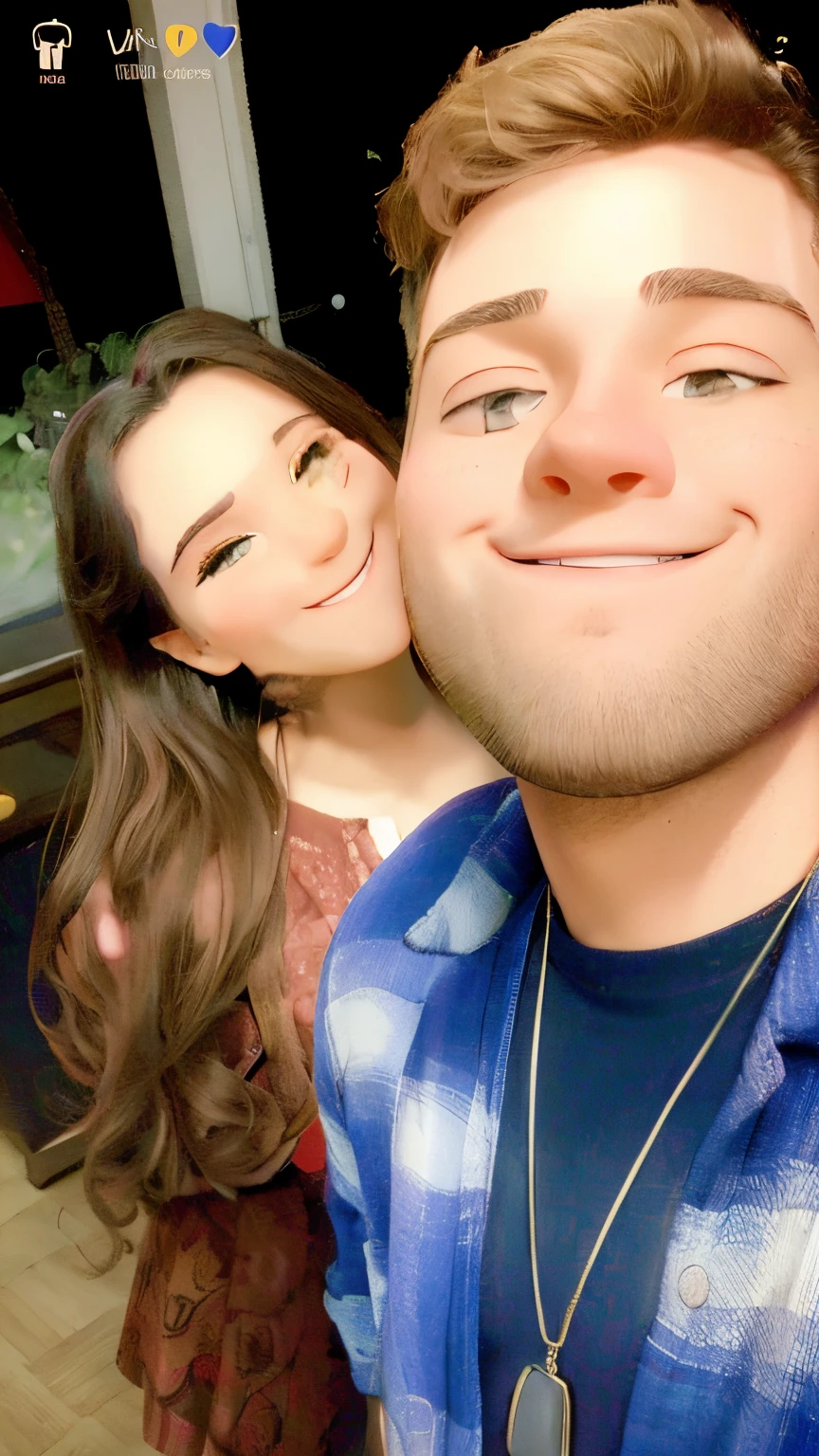 There’s a man and woman smiling together, smiling couple, faces together,happy couple selfie together smiling into the camera, selfie photo, colorful picture,color photo