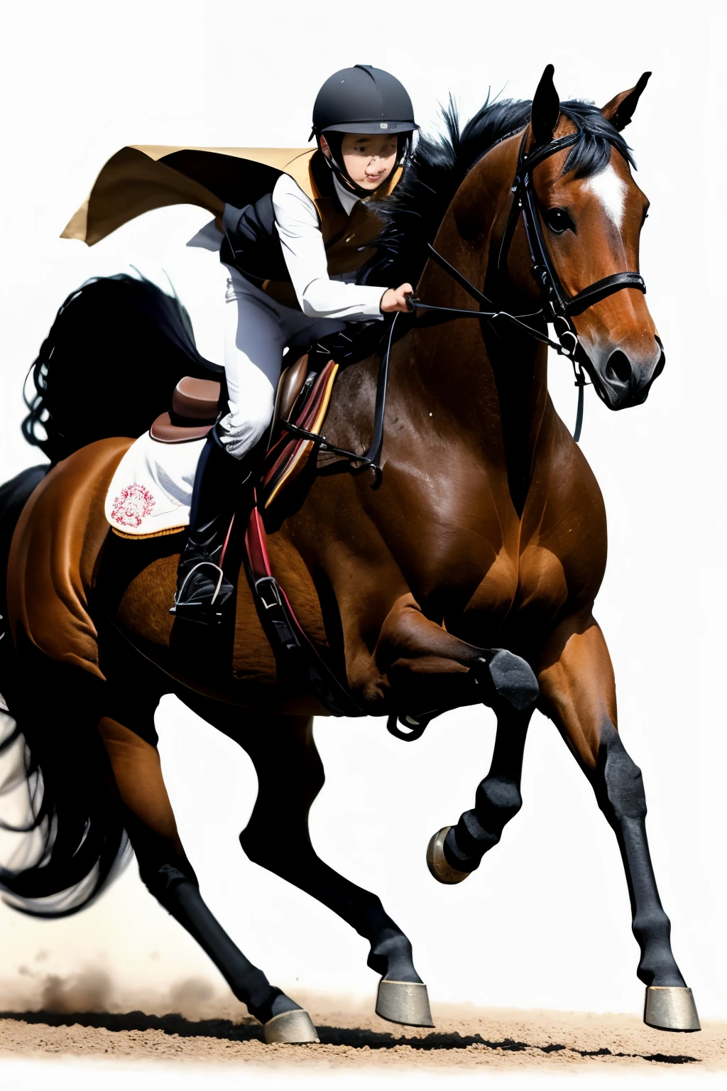 a galloping horse、White background