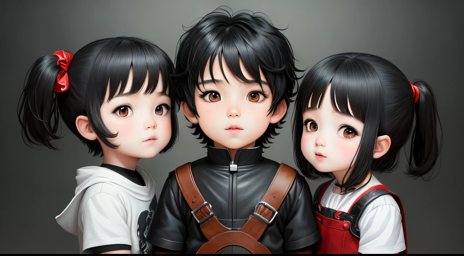 ,fantasy,potrait,fun,black hair,two block,anime style,line art