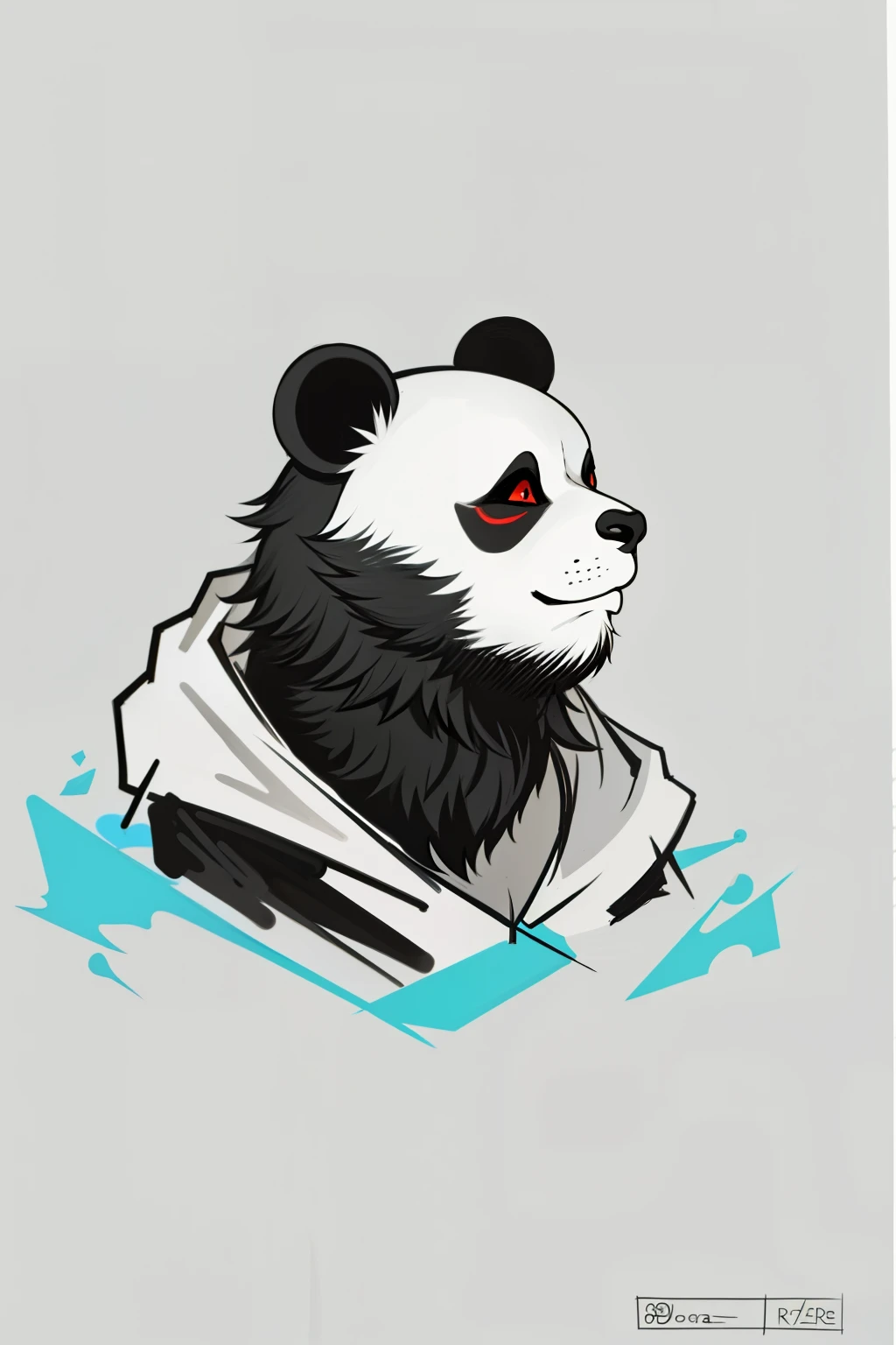 a close up of a panda bear with a beard and a red eyed face, profile picture 1024px, /r/razer, inspired by Puru, avatar for website, simple logo, logo, logo, inspired by Grzegorz Rutkowski, inspired by Pedro Álvarez Castelló, ratz, fursona, by Relja Penezic,hoodie black