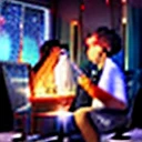 there are two people sitting together in a room with people, celebrating an illegal marriage, by Scott M. Fischer, photo taken in 2 0 2 0, candid photograph, edited, print ready, by artist, festival, by Joseph Werner, by Caroline Mytinger, movie film still, by Anato Finnstark, tribals, thought-provoking, community celebration