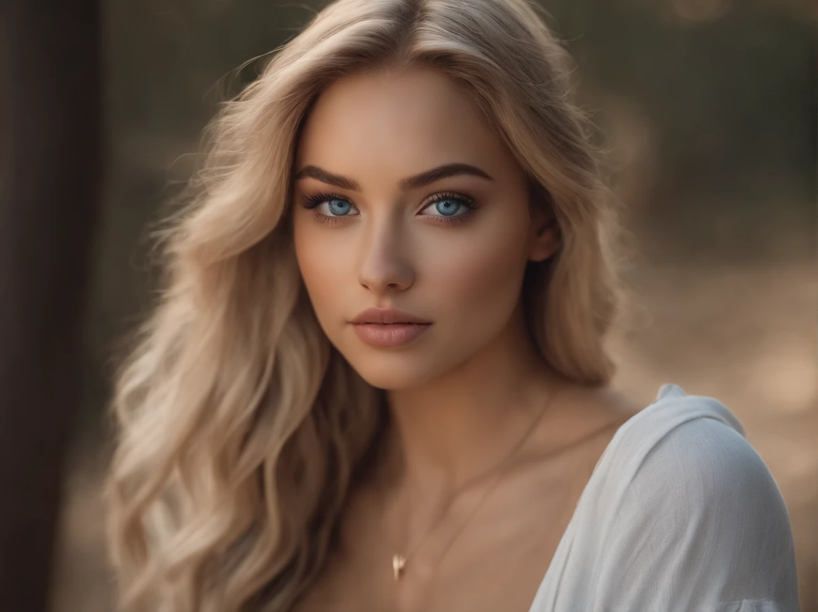 arafed woman fully , sexy girl with blue eyes, ultra realistic, meticulously detailed, portrait sophie mudd, blonde hair and large eyes, selfie of a young woman, violet myers, without makeup, natural makeup, looking directly at the camera, face with artgram, subtle makeup, stunning full body shot kneeling, medium to large size bust, in white tight short dress