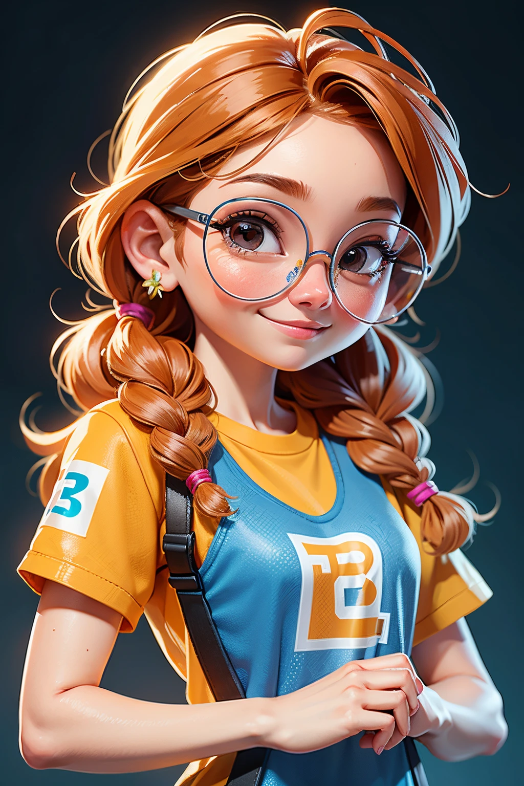 The prompt for the first theme is:
"best quality,4K,8K,highres,masterpiece:1.2,ultra-detailed,realistic,photorealistic:1.37,HDR,UHD,studio lighting,ultra-fine painting,sharp focus,physically-based rendering,extreme detail description,professional,vivid colors,bokeh,portrait,orange sportswear,cute girl, braided hair,loose hair,modern accessories,glasses,detailed eyes,detailed smile,complex details,hologram,clean and minimalist background."