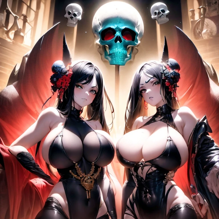 A full body shot of a Skeleton woman, skull head wearing a black suit, posing like a model, smoking a cigar and drinking whiskey , skull face,cinematic,8k,by Stanley Artgermm,Tom Bagshaw,Greg Rutkowski,Carne Griffiths, Ayami Kojima, Beksinski, Giger,trending on DeviantArt,hyper detailed,horror, black grey and red colour