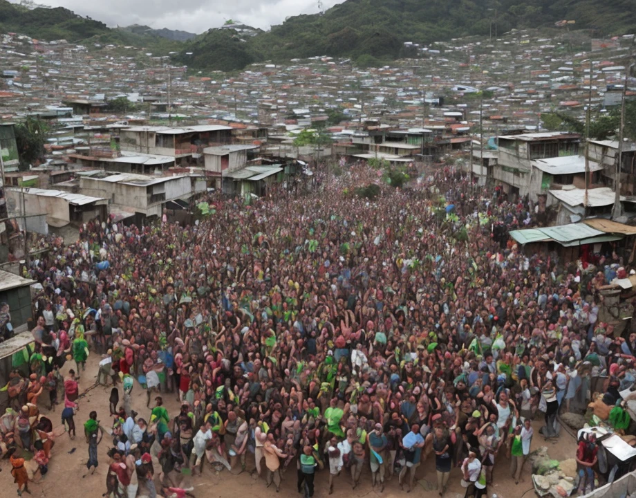 Celebration in the favela for the legalization of marijuana