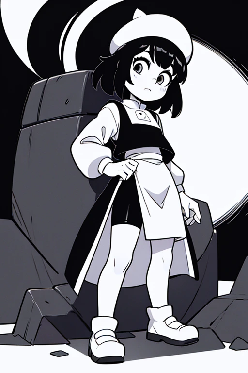 Black and White Feliny In Old Clothes