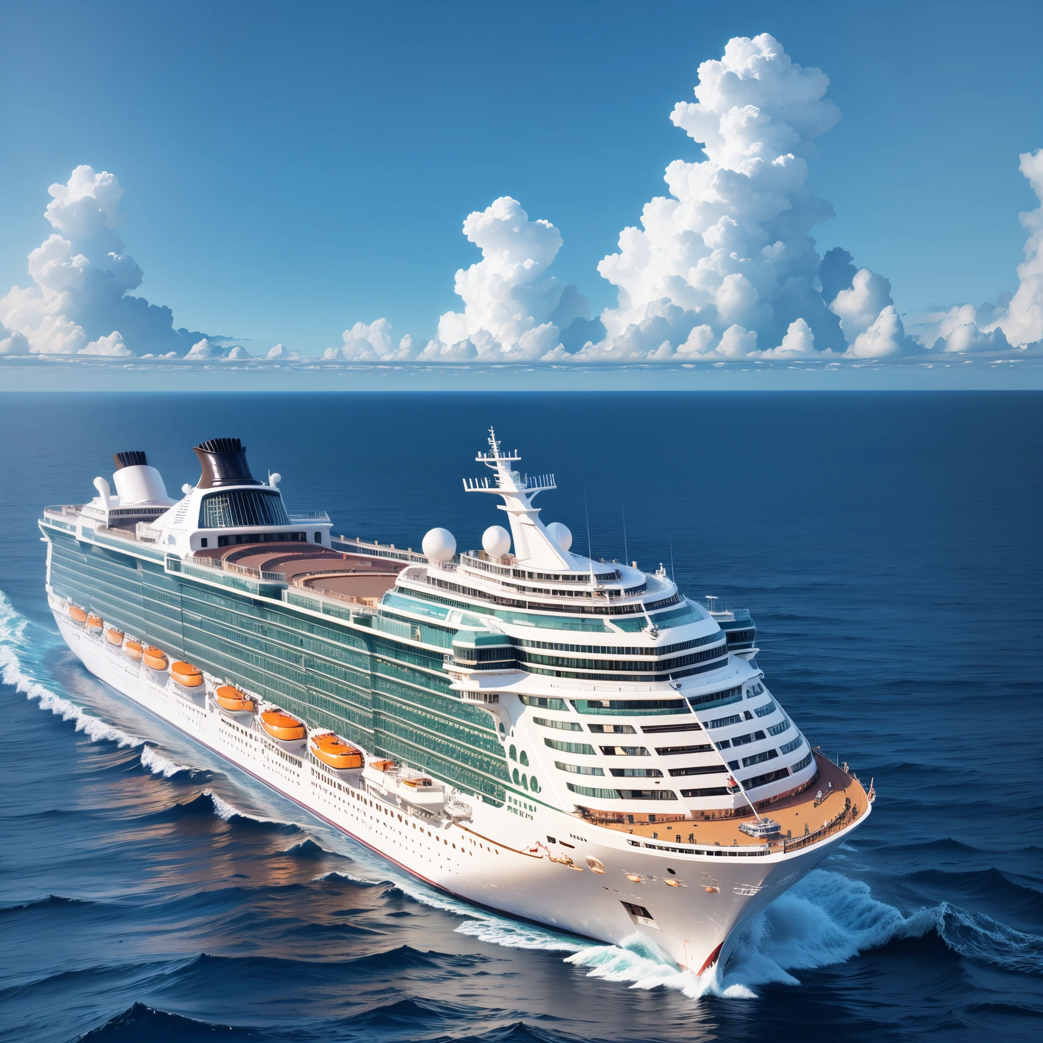 A cruise ship in the vast ocean --auto --s2