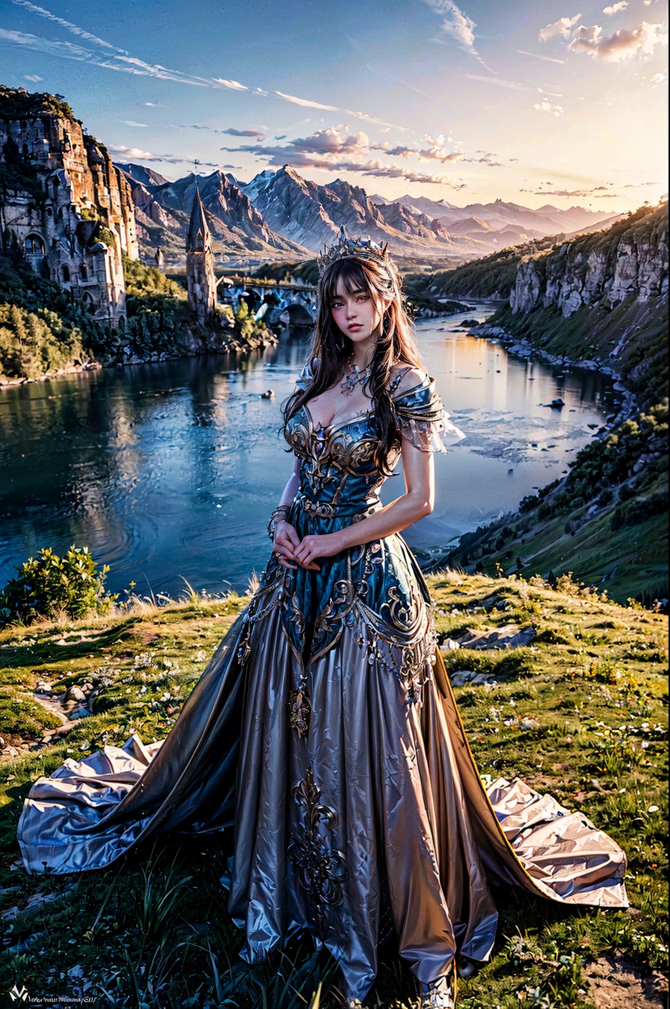 (best quality,ultra-detailed,realistic:1.37),landscape,fantasy art masterpiece,enchanted realms,magical landscapes,celestial beings,prog rock vibes,vibrant and rich colors.