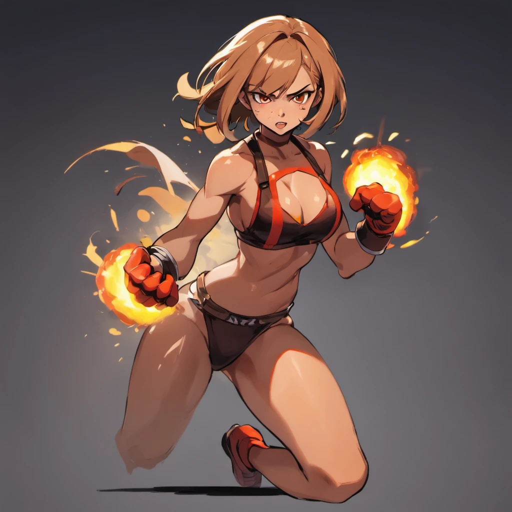 tanned female fighter