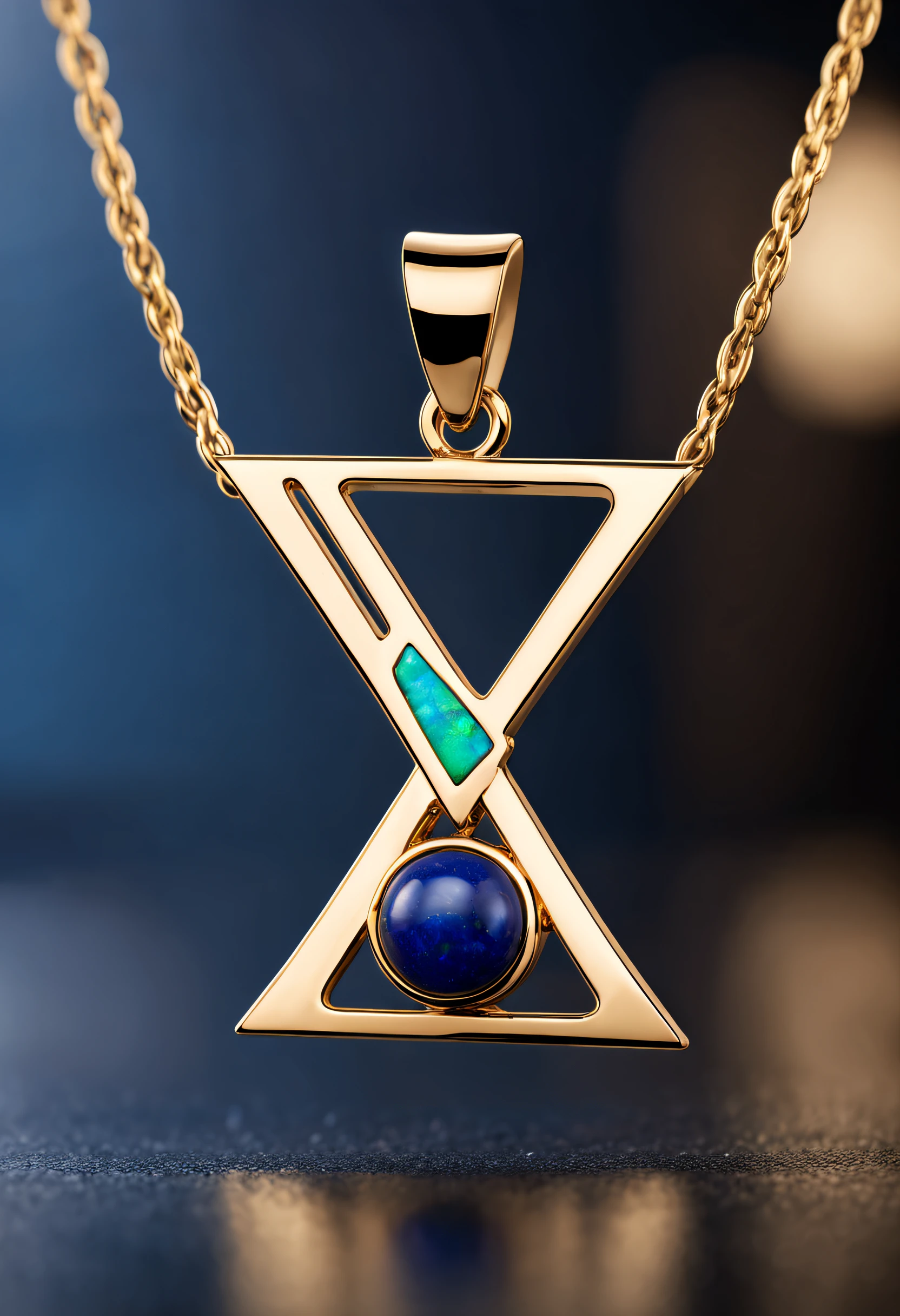 pendant design,Logo design，European and American minimalist style， (Letter X pendant design), （double opal：1.0）, Black gold border, lapis lazuli，turquesa，black shell，Van Cleef & Arpels & alpes & alps ,cartier, Background with: The white,The content is very detailed, Best quality, tmasterpiece, A high resolution, hyper realisitc, 8K,gentlesoftlighting，