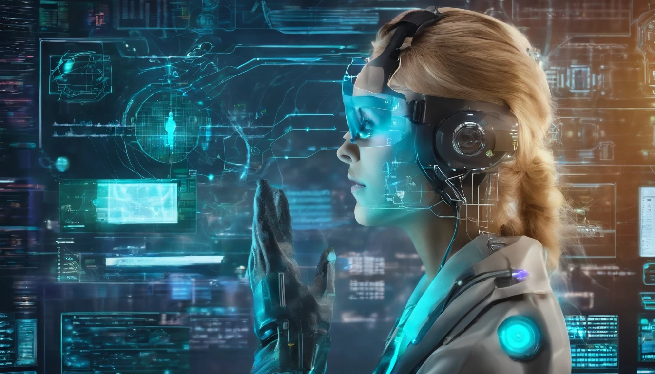 best quality,highres,(realistic,photorealistic:1.37),female blonde scientist,working on device,hovering AI assistant,busy laboratory,advanced technology,modern equipment,innovative research,concentration,focused expression,intelligent assistant,assisting with calculations,complex experiments,scientific discovery,powerful algorithm,real-time data analysis,exciting breakthroughs,computer interface,high-tech gadgets,goddess, latex outfit, ,goggles,precision instruments,green screen,high-tech laboratory,blueprints,lab safety,whiteboard with equations,team collaboration,flawless execution,groundbreaking discoveries,vivid colors,soft lighting,technical expertise,innovation at its peak, realistic