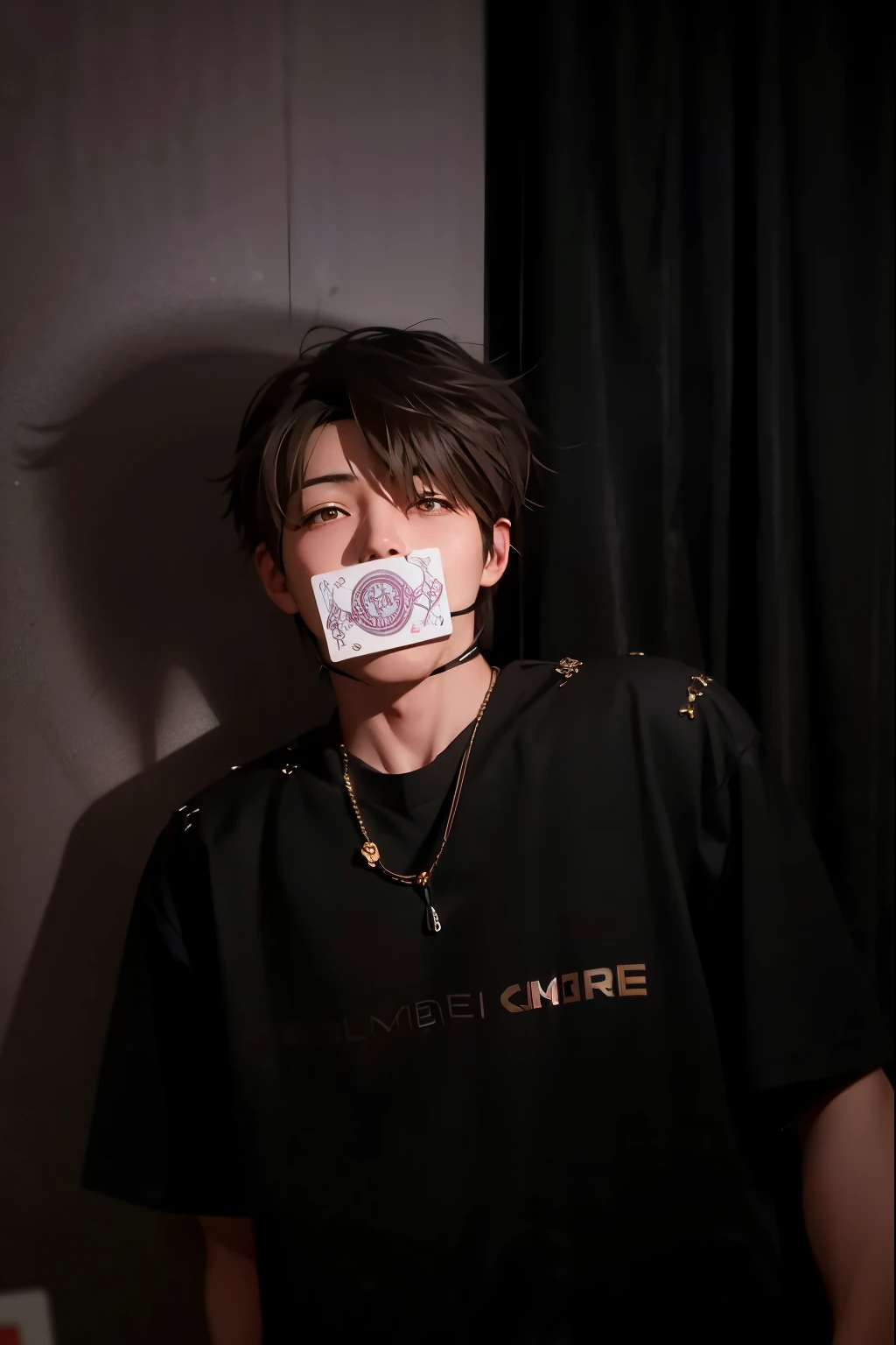 Exploiting facial data and poses of a male magician sucking playing cards,Create cute Q version anime characters