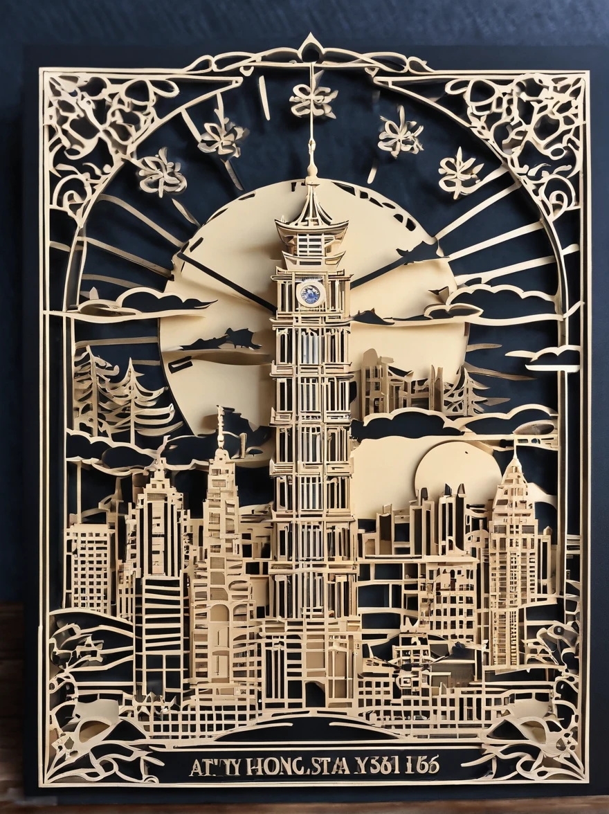 Hong Kong at night，Tsim Sha Tsui Clock Tower，Full moon，star night