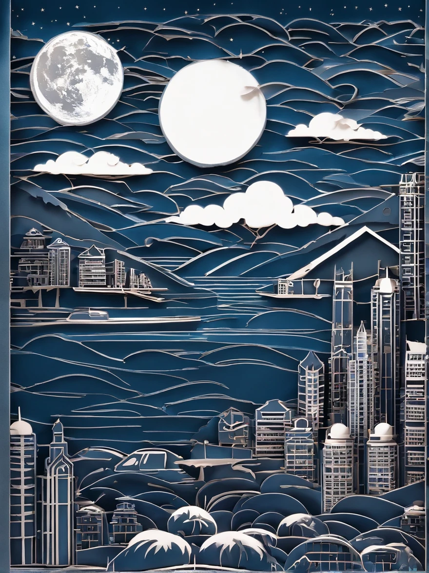 Hong Kong at night,Nathan,Cars coming and going,Full moon,star night