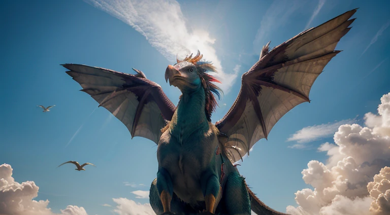 Mythological birds soar through the skies, their feathers glowing with colors that defy logic.
A princess, riding a majestic dragon, hovers in the air, her cape flowing as if made of pure magic.