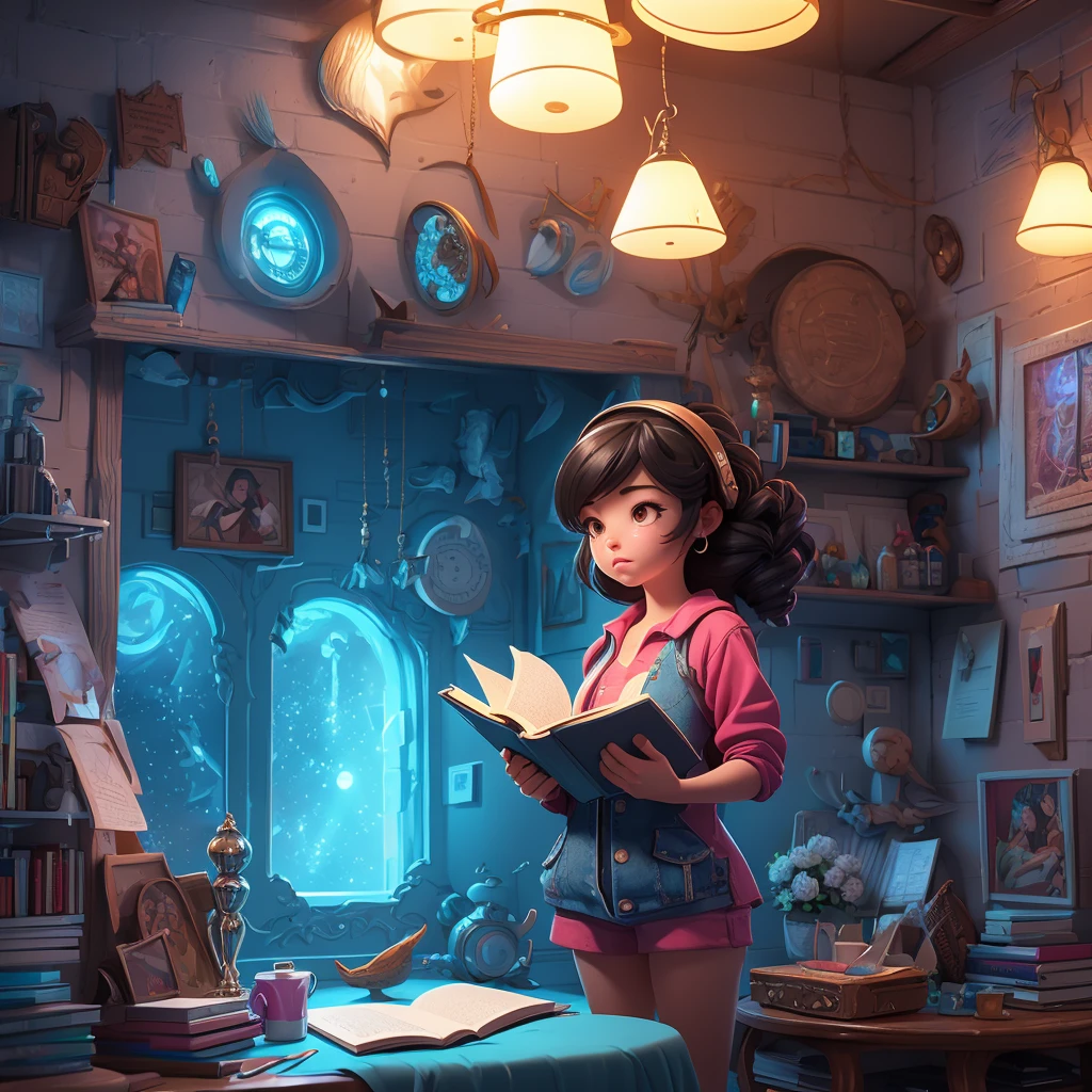 Black girl reading the Bible , monumental, Cybergrunge, Ghostcore, GoPro view, Substance 3D, Detailed, gameart, opalescent colors, Gull Girl, film noir lighting, Super detailed, photorealistic materials, interior design, V-Ray render, 4k