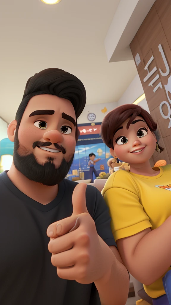 casal no estilo disney pixar, alta qualidade, melhor qualidade