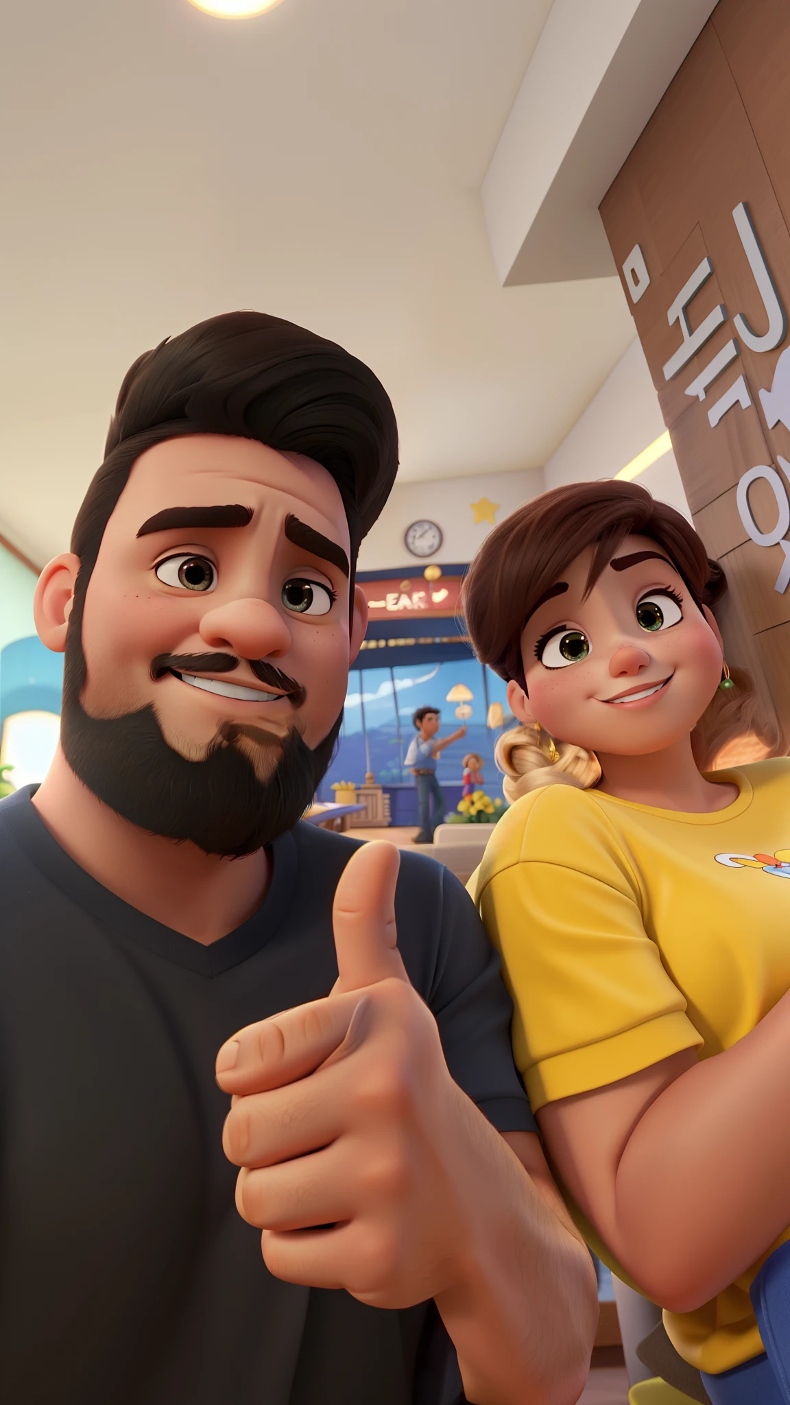 casal no estilo disney pixar, alta qualidade, melhor qualidade