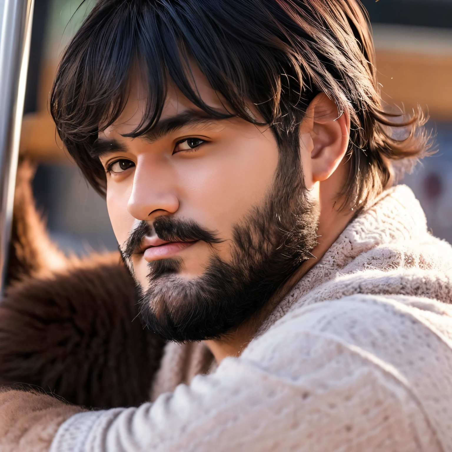 An image of a big bear-like man who looks like an anime