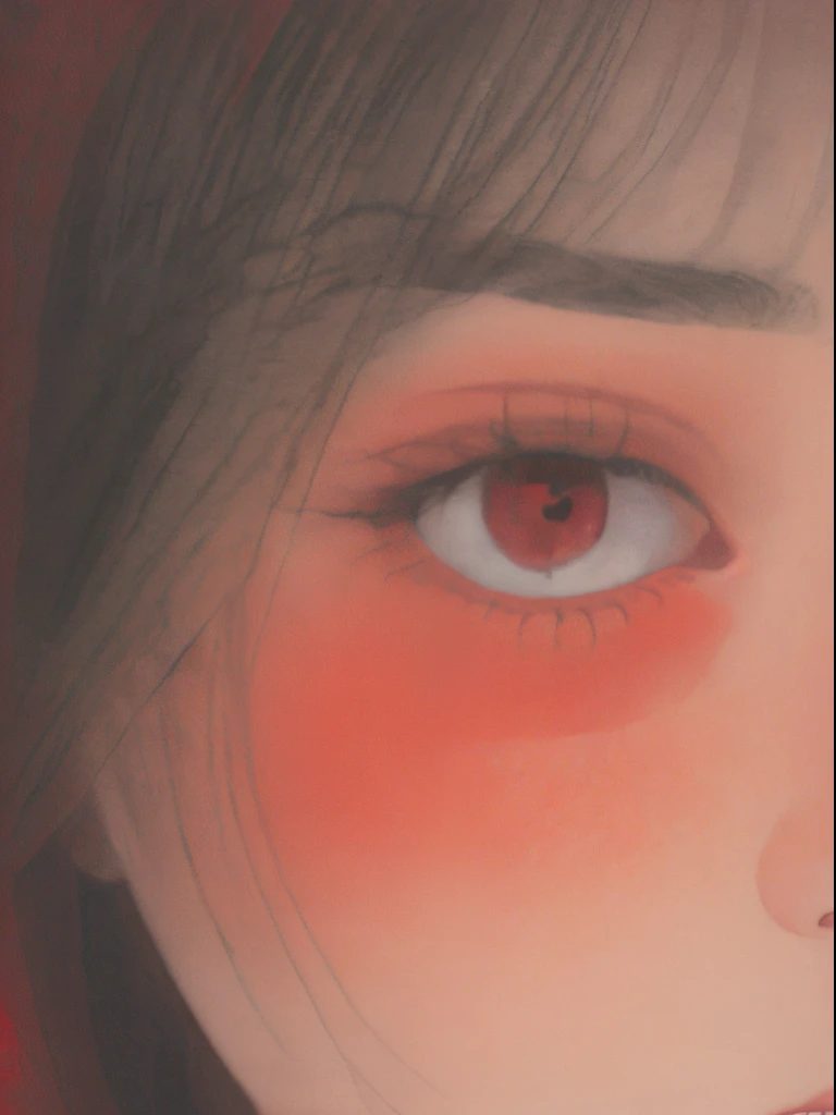 1girl，red，flower，close-up