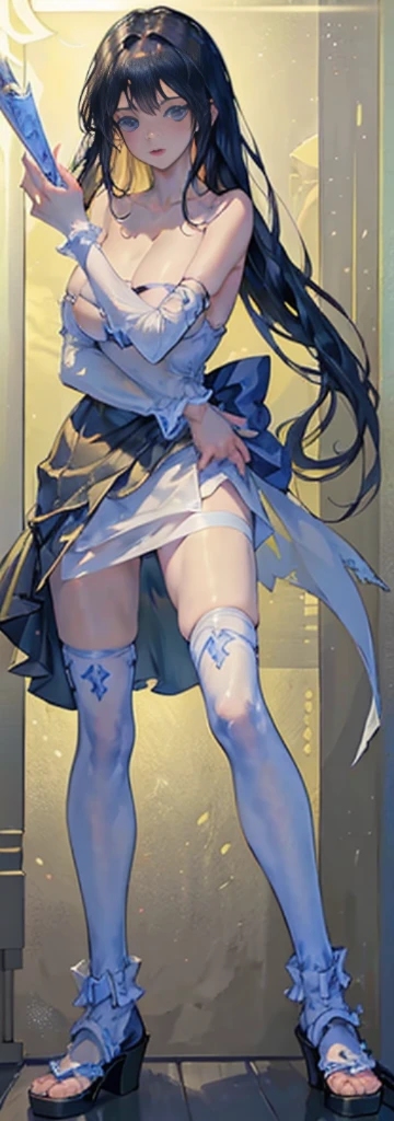 1girl, 1boy , hand on crotch, black hair, skirt, single bare shoulder, long hair, jacket, glowing eyes, hair ornament, detailed, teasing, sexy, cute, masterpiece, best quality, cum on face, cum on upper body, small penis, cum, cowgirl position, girl on top, sex, pov, pov from below, cum on tits, hand on crotch, glowing eyes, yangyang (wuthering_waves), casual clothes, sex, pantyhose, breasts out, full body, sex, torn pantyhose, deep penetration, indoors