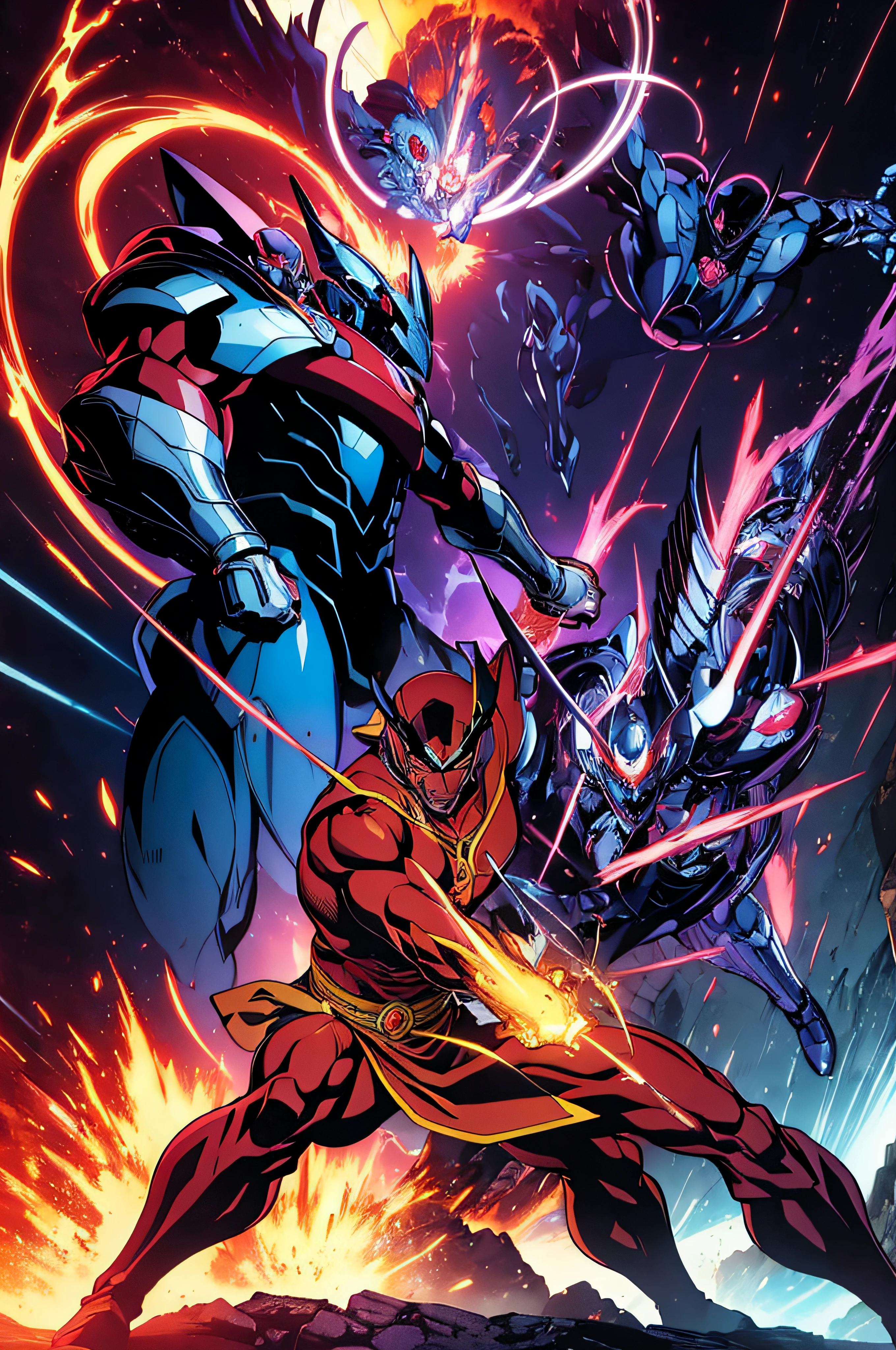 Embark on the creation of an awe-inspiring 8K digital illustration that seamlessly merges Gō Nagai's legendary style with a commitment to anatomical accuracy and realism. The Transformer-like robot, deeply rooted in Nagai's dynamic and bold approach, should be presented in a moment of reflection, reminiscent of recalling a recent heroic battle. The character's anatomy must strictly adhere to realistic proportions, ensuring authenticity while embracing Nagai's fantastical aesthetic.
Immerse the reflective scene in Nagai's vivid color palette, where polished chrome, deep sapphire blue, and luminescent violet form a visually stunning backdrop. Employ bold lines, characteristic of Nagai's iconic style, to outline the hero's clean poses, emphasizing the robot's raw power and energy. This combination of realism and Nagai's dynamic flair will elevate the emotional impact of the reflective moment.
As the narrative unfolds, smoothly transition to a dynamic combat scene introducing a new character. In this phase, maintain a steadfast commitment to anatomical accuracy and realism. Use clean poses and bold lines to depict the intensity of the battle, allowing Nagai's signature kinetic lines to convey the characters' movements with precision and impact.
Through this artistic journey, ensure that the fusion of Nagai's legacy and anatomical realism results in a masterpiece that not only pays homage to Nagai's artistic brilliance but also sets a new standard for futuristic imagination. Let the seamless integration of reflection and combat tell a compelling visual story, captivating viewers with the authenticity and boldness of both the characters and their actions.