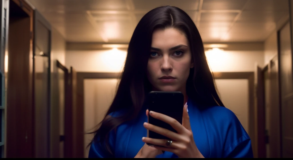 uma mulher com longos cabelos loiros, wearing a blue robe and holding a cell phone, Yelena Belova, Angelina Stroganova, Angie Glocka, Estilo de Julia Razumova, Alexandra Waliszewska, com cabelos loiros muito longos, Viktoria Gavrilenko, Anastasia Ovchinnikova, uma menina com cabelo loiro, com longos cabelos loiros