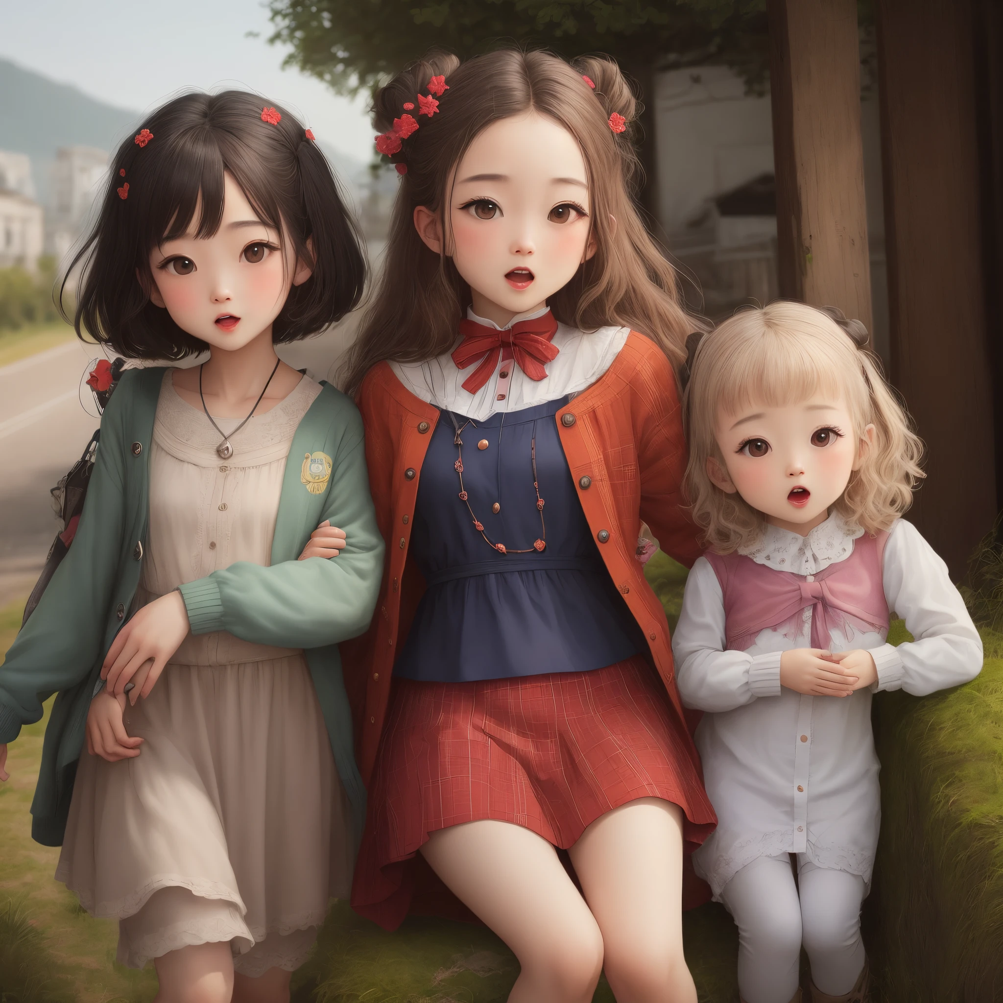 three-girls-sitting-on-a-bench-with-their-arms-around-each-other