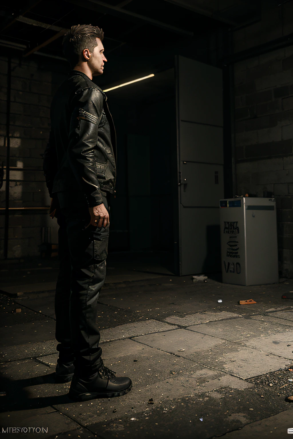 fix his hand to be anatomically/imagine prompt: 3D Animation, personality: [Show a wide shot of the abandoned warehouse, dimly lit and filled with shadows. Mysterious figures can be seen moving around, some checking their weapons while others inspect the safes. The atmosphere is tense and secretive, setting the stage for the upcoming heist.] unreal engine, hyper real --q 2 --v 5.2 --ar 16:9 correct