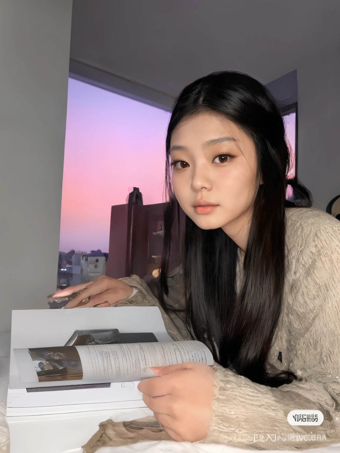 mulher arafed lendo um livro enquanto deitada em uma cama, menina coreana, Beautiful Asian girl, beautiful aesthetic face, Mulher sul-coreana bonita, south east asian with round face, a young asian woman, asian features, linda mulher coreana jovem, Xision Wu, Beautiful and Aesthetic, Asian girl with long hair, Menina chinesa, young asian girl