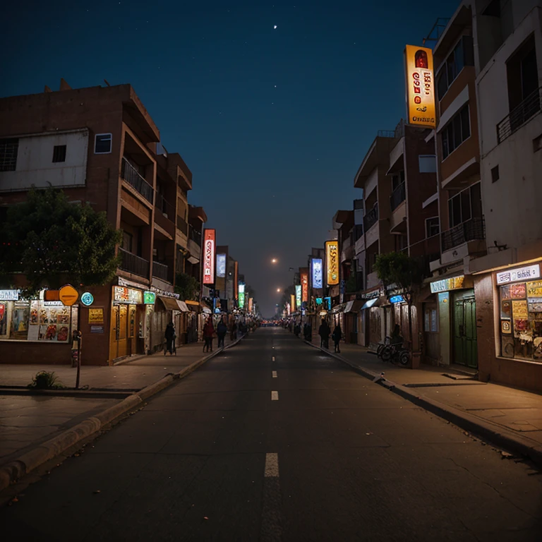 Generate a realistic night view of manesar from street