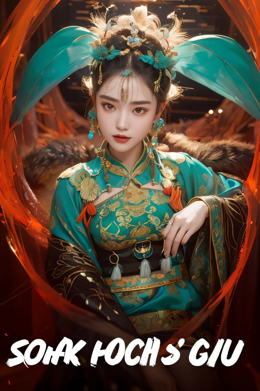 (Best quality, 8k, 32k, Masterpiece, UHD:1.2) "Produce a captivating art piece featuring a girl with a stylish bob haircut, illuminated by dramatic and cinematic lighting that accentuates the contours of her face and hair. Create an atmosphere that exudes intrigue and depth, with shadows and highlights playing a central role in defining the scene. The lighting should emphasize the girl's features and add an extra layer of drama to the composition, making it visually striking and evoking a sense of mystery and allure." Chinese dress, fantasy, Chinese fantasy
