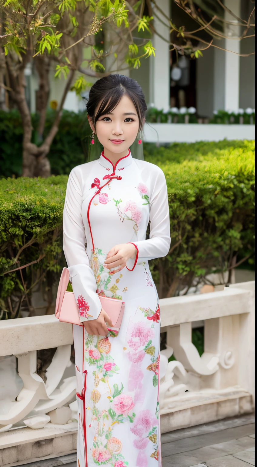 Beautiful Vietnamese woman,Beautuful Women,Pretty girl,(((Ao Dai))),(((Nha Trang))),Resorts,surrealism, F/1.2, Fuji Film, 35 mm, 8K, Super Detail, nffsw, masutepiece, Textured skin, High quality, Best Quality, hard disk