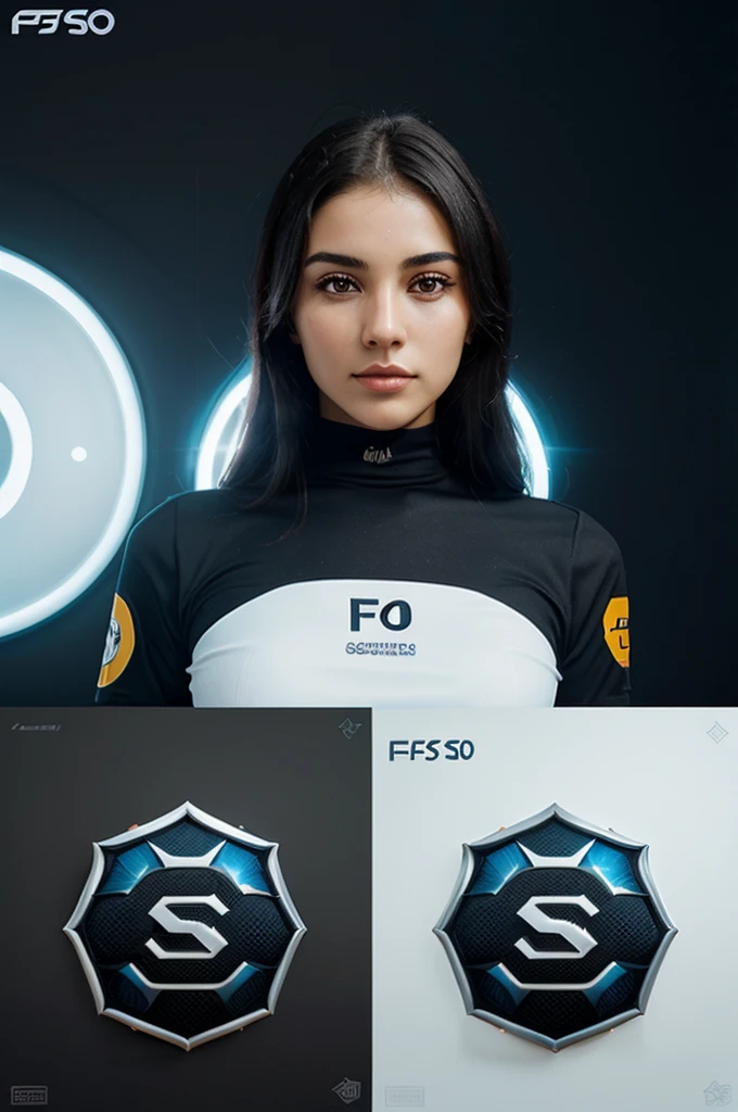 imagem araFada de uma mulher com uma camisa preta e branca, Minimalista moderno F S 0 limpo, como visto no artstation, Minimalista moderno F S 0, CGSetalidade 9, Destaque no ArtStation HD, Estilo e-sport, Desportivo, Logotipo esportivo, close up Foto de retrato, sigma female, g cgsociedade, Foto de retrato em close-up, F/9