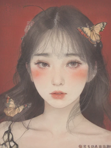 1girl，red，flower，close-up