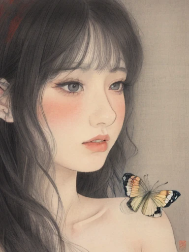 1girl，red，flower，close-up