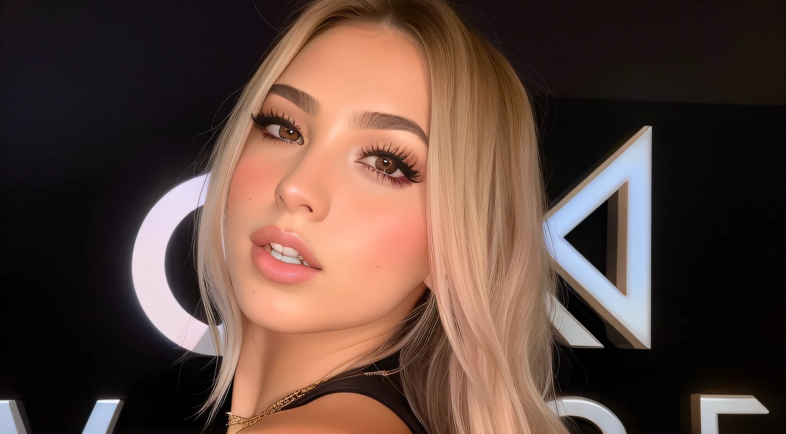 Mulher loira com cabelo longo e batom rosa posando para uma foto, Marischa Becker, Retrato Sophie Mudd, ava max, Olivia de Bernardinis, Lorena Avarez, rosto sexy com maquiagem completa, Kailee Mandel, cabelos loiros e olhos grandes, ástor alexander, rosto como ester exposito, Lindsay Adler, fernanda suarez, Violeta Myers