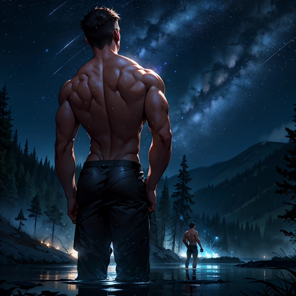 Photorealistic, ((best quality)), ((masterpiece)), (detailed), fully naked, nude, naked, showing his back and muscle masculine ass, facing the camera, (side view:1.5), solo, 1man, ancient mythology, greek mythology, he is Atlas, dark fantasy scene, dark fantasy photography, he is holding the planet Eath on his back, 1boy, 8k, high detailed, ultra-detailed, Stylish Pose, real skin texture, dark cinematic lighting, 18-year-old male model, handsome, tall, cute looking, evil look, dark look, powerful, a young male handsome model, super strong, muscular, fit, massive muscles, great back, clean shave, blue eyes. short messy brown hair, messy hair, ancient outer space, constellations,, and stars in the background
