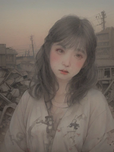 1girl，red，flower，close-up