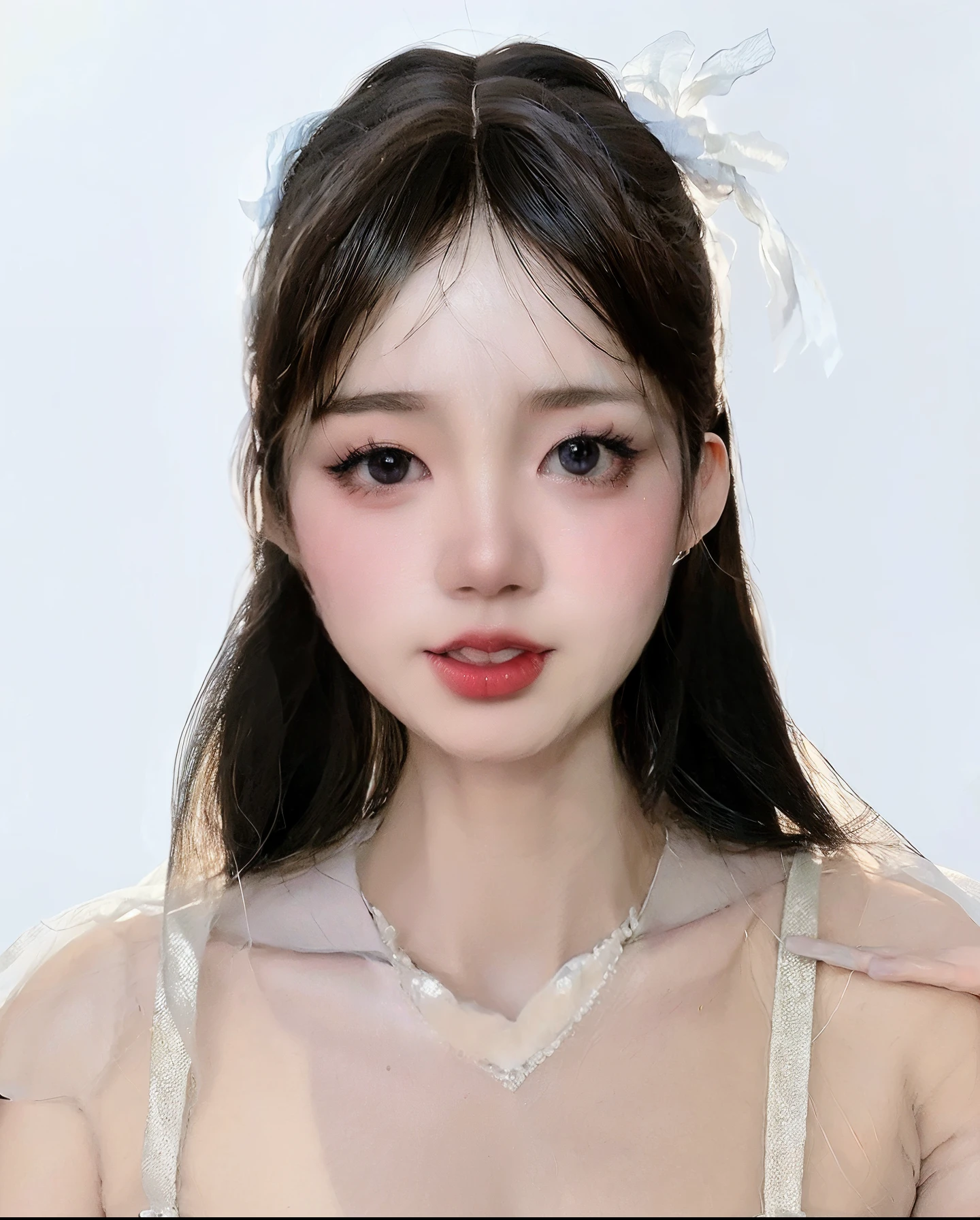 (photo realistic:1.55),(ulzzang-6500:0.65), masterpiece, best quality, detailed, blurry, depth_of_field, blurry_background, blurry_foreground, 1girl, gloves, white_gloves, dress, motion_blur, photo_\(medium\), solo, white_dress